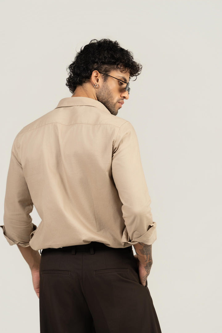 Men’s Full Sleeve Safari Shirt – Beige