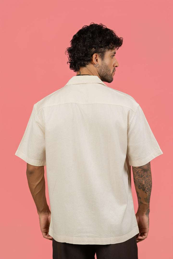 Off-White Half Sleeve Cuban Collar Shirt – Loose Fit