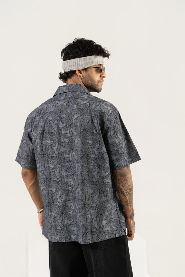 Men’s Printed Cuban Collar Shirt – Loose Fit Short Sleeve Summer Essential