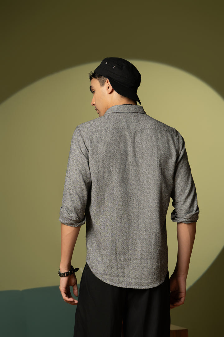 Men’s Full Sleeve Safari Shirt – Grey
