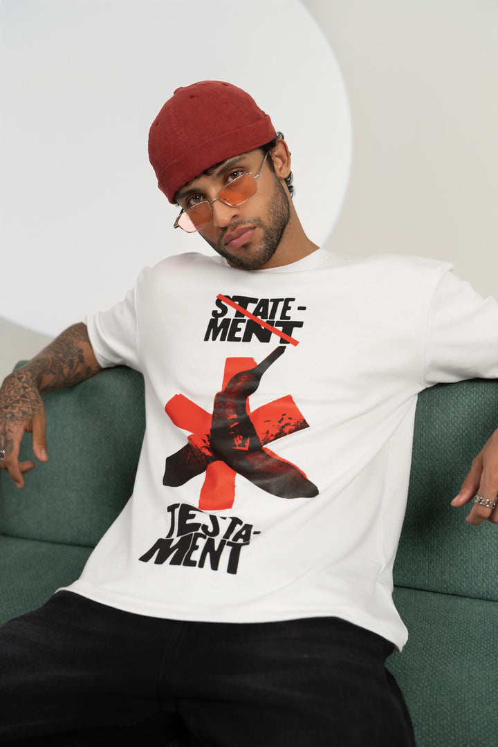 “STATEMENT TESTAMENT” Graphic T-Shirt – Men’s Oversized Streetwear Tee