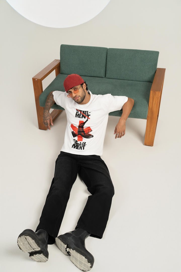 “STATEMENT TESTAMENT” Graphic T-Shirt – Men’s Oversized Streetwear Tee