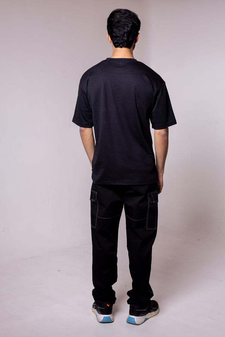 Black Solid Oversized T-shirt - Gimaq - The magic shuffle!