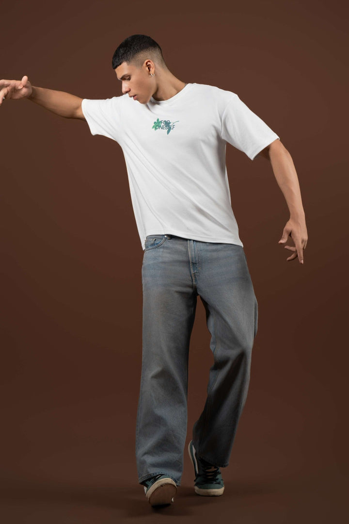 Bloom Printed Oversized Tee – White - Gimaq - The magic shuffle!