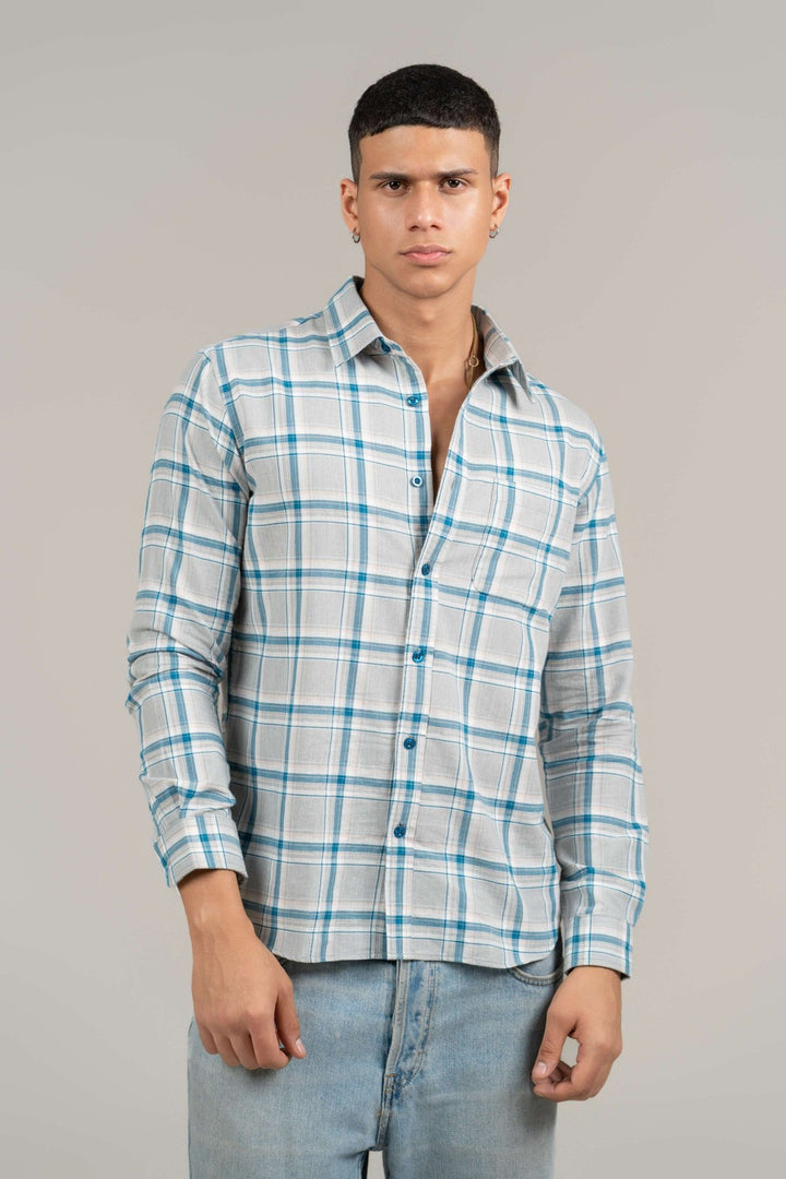 Blue Checked Cotton Shirt β Regular Fit - Gimaq - The magic shuffle!