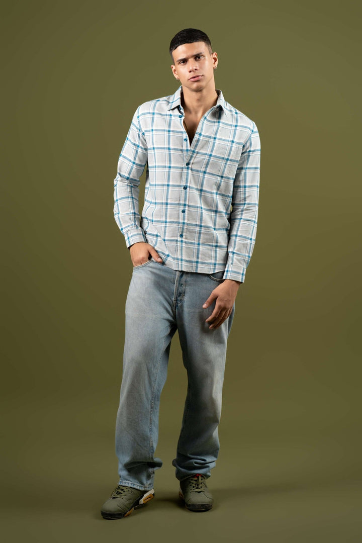 Blue Checked Cotton Shirt β Regular Fit - Gimaq - The magic shuffle!