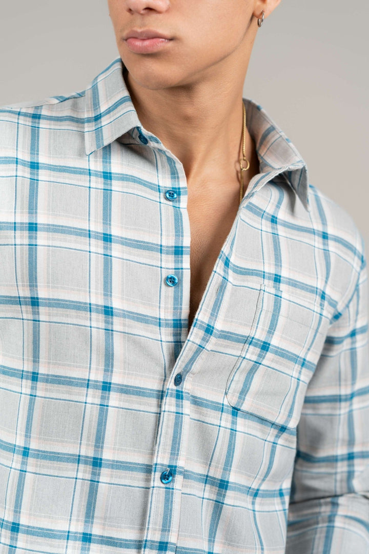 Blue Checked Cotton Shirt β Regular Fit - Gimaq - The magic shuffle!