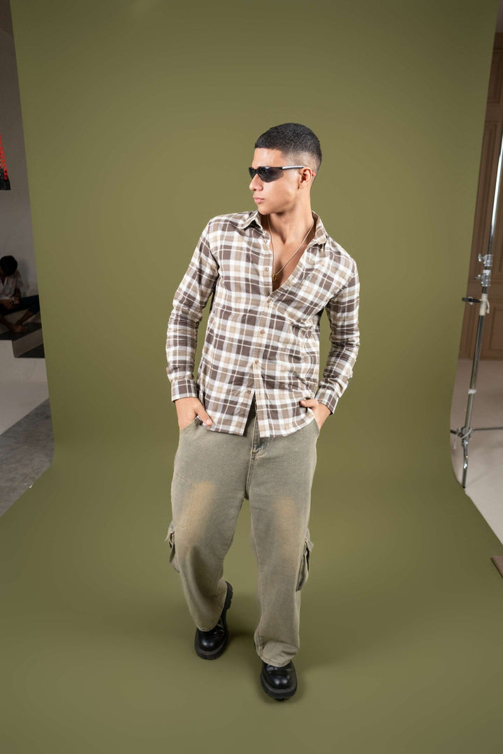 Brown Checked Cotton Shirt β Regular Fit - Gimaq - The magic shuffle!