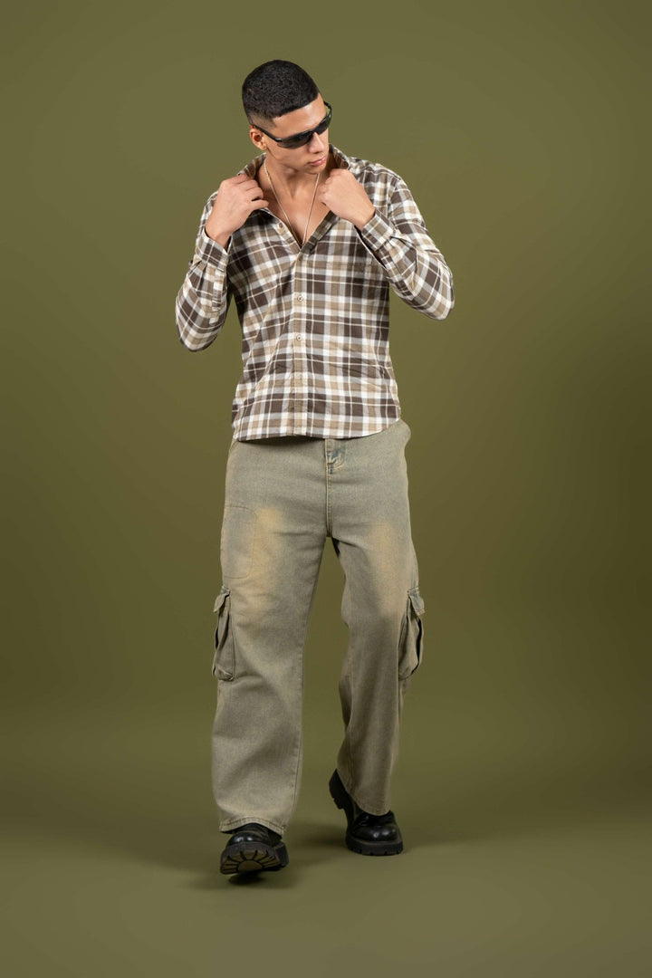 Brown Checked Cotton Shirt β Regular Fit - Gimaq - The magic shuffle!
