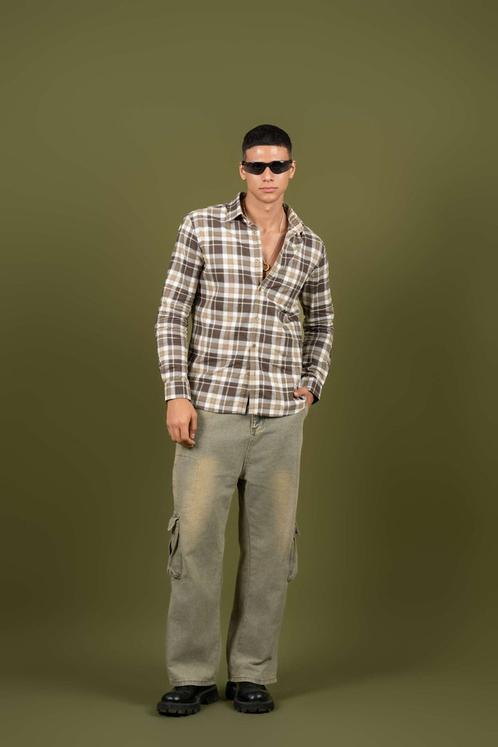 Brown Checked Cotton Shirt β Regular Fit - Gimaq - The magic shuffle!