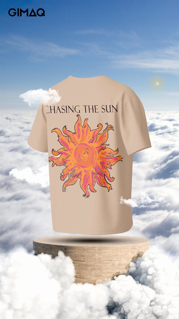 Chasing the Sun Printed Oversized T-shirt - Gimaq - The magic shuffle!