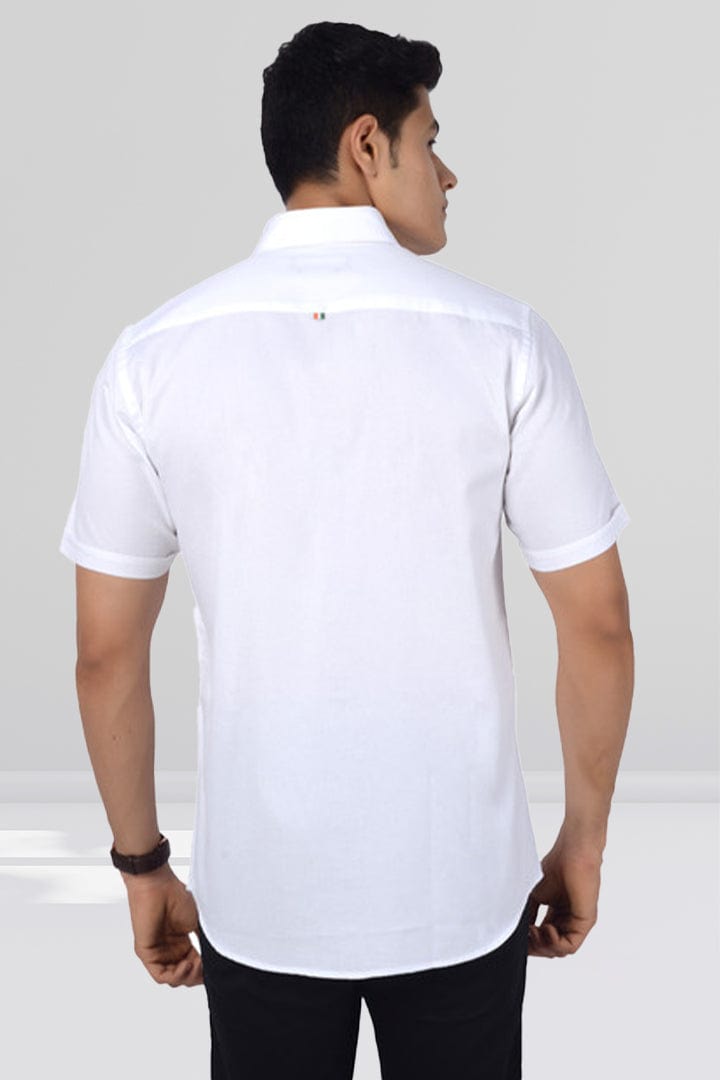 Cotton Slim Fit Half Sleeves Shirt - White - Gimaq - The magic shuffle!