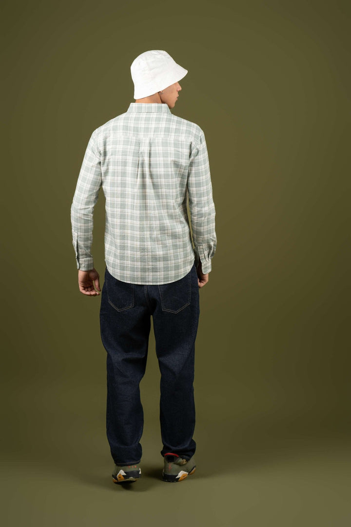 Light Green Checked Cotton Shirt β Regular Fit - Gimaq - The magic shuffle!