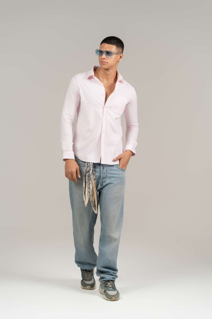 Light Pink Full Sleeve Cotton Shirt β Regular Fit - Gimaq - The magic shuffle!