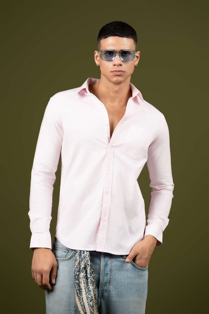 Light Pink Full Sleeve Cotton Shirt β Regular Fit - Gimaq - The magic shuffle!