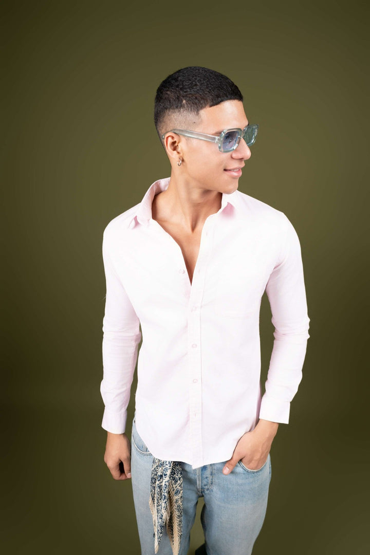Light Pink Full Sleeve Cotton Shirt β Regular Fit - Gimaq - The magic shuffle!