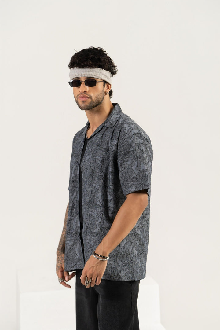 Men’s Printed Cuban Collar Shirt – Loose Fit Short Sleeve Summer Essential - Gimaq - The magic shuffle!