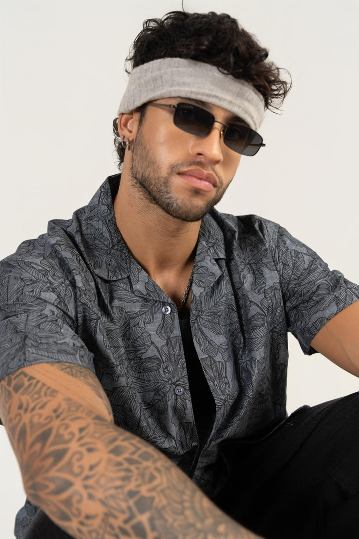 Men’s Printed Cuban Collar Shirt – Loose Fit Short Sleeve Summer Essential - Gimaq - The magic shuffle!