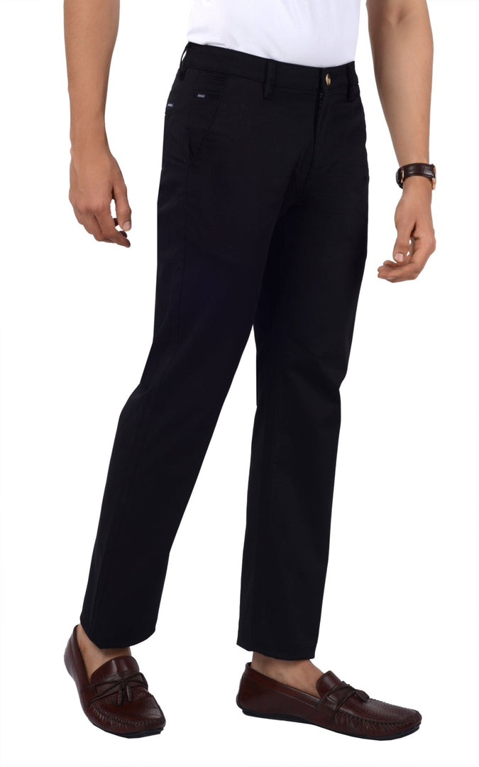 Men's Regular Fit Cotton Trousers Black - Gimaq - The magic shuffle!
