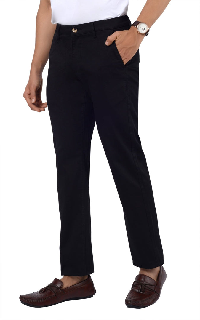 Men's Regular Fit Cotton Trousers Black - Gimaq - The magic shuffle!