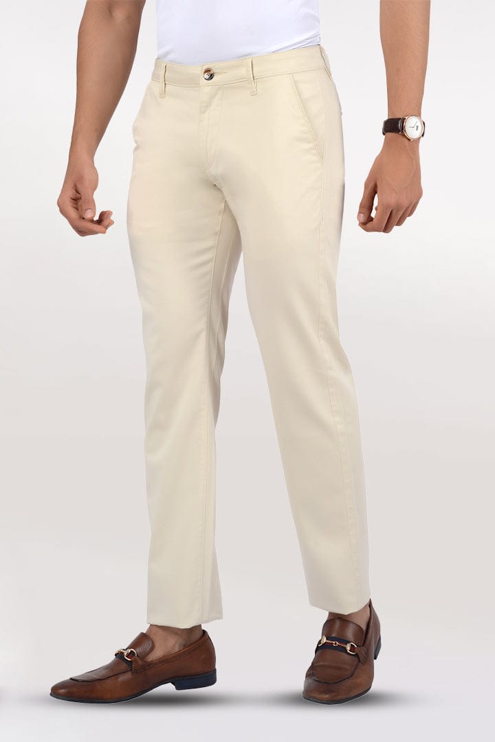 Men's Slim Fit Formal Trouser - Beige - Gimaq - The magic shuffle!