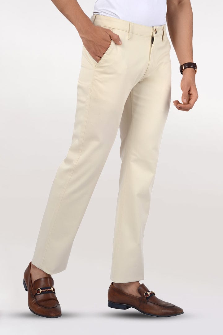 Men's Slim Fit Formal Trouser - Beige - Gimaq - The magic shuffle!