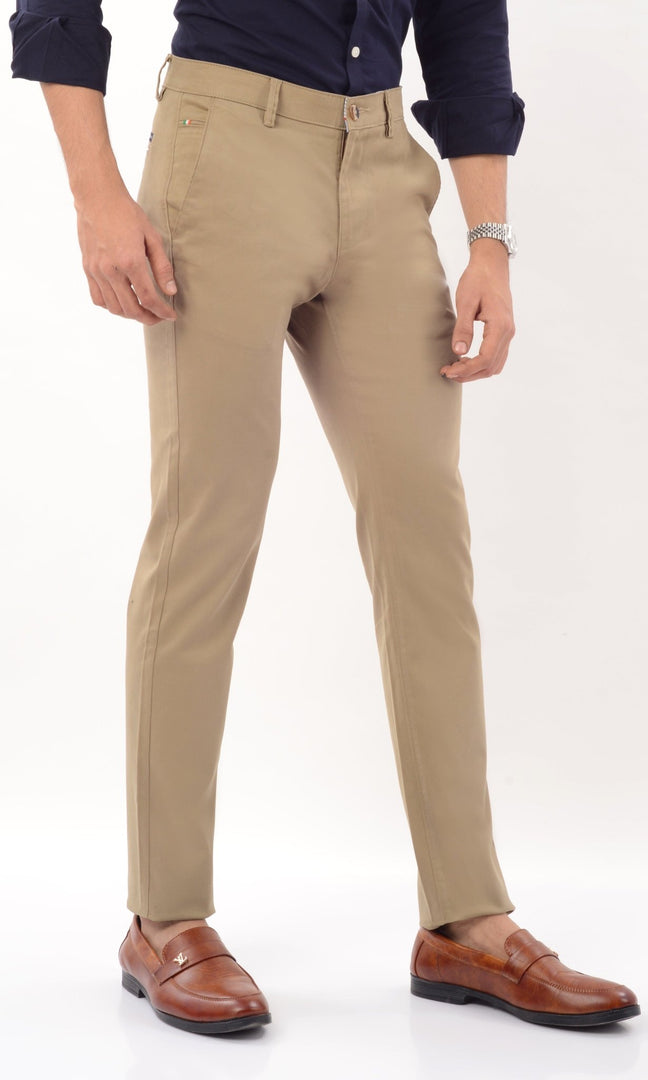 Men's Slim Fit Formal Trouser - Khakhi - Gimaq - The magic shuffle!