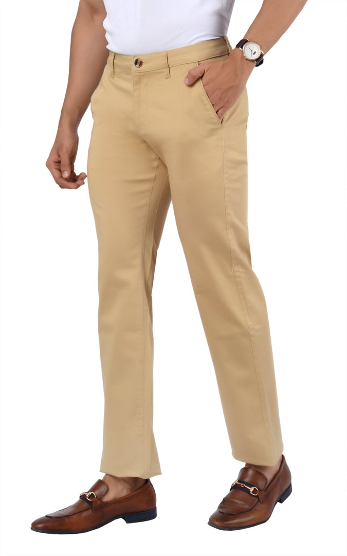 Men's Slim Fit Formal Trouser - Khaki - Gimaq - The magic shuffle!