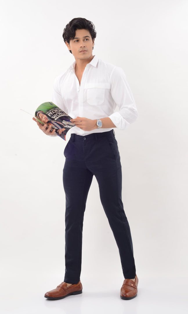 Men's Slim Fit Formal Trouser - Navy - Gimaq - The magic shuffle!