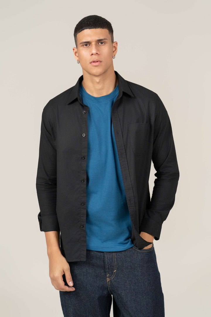 Oxford Black Cotton Shirt β Regular Fit - Gimaq - The magic shuffle!