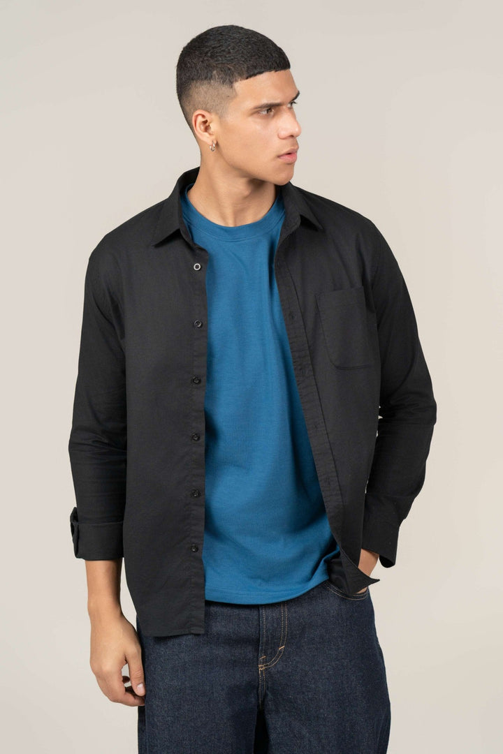 Oxford Black Cotton Shirt β Regular Fit - Gimaq - The magic shuffle!