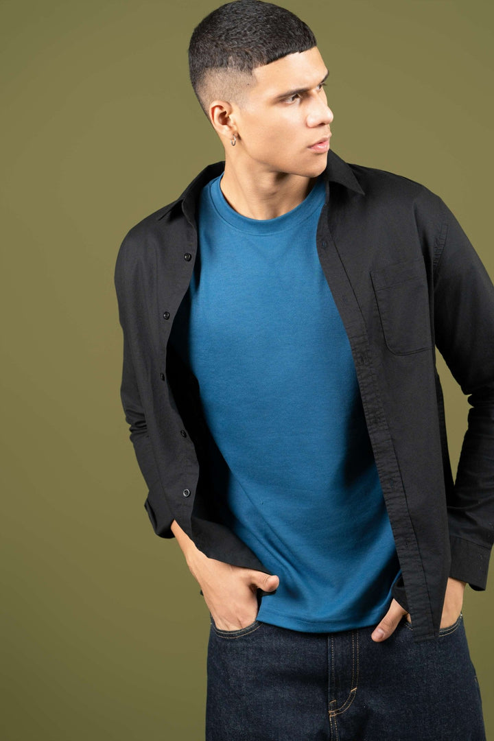 Oxford Black Cotton Shirt β Regular Fit - Gimaq - The magic shuffle!