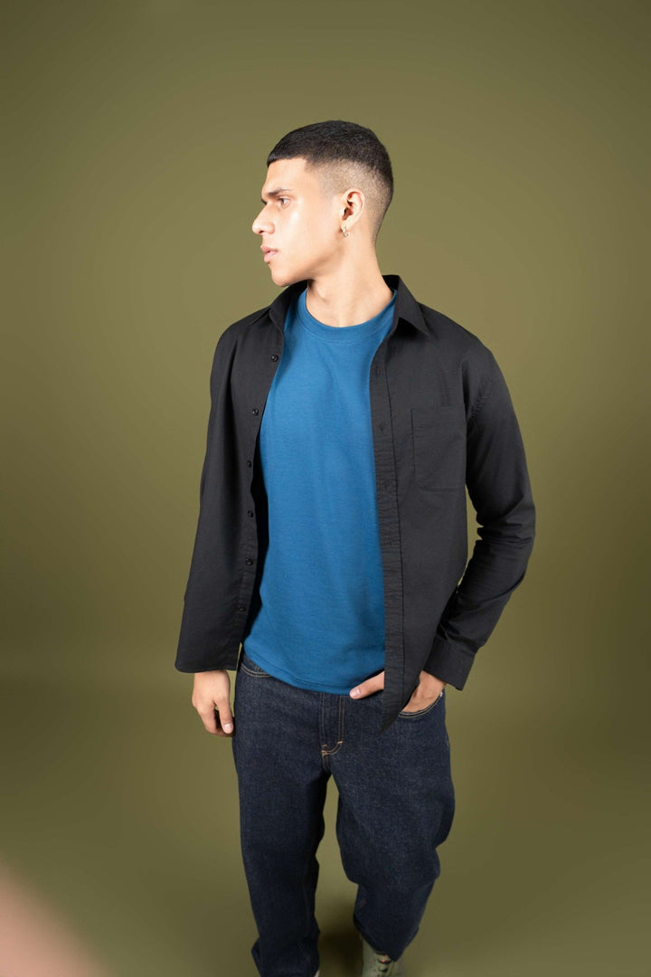 Oxford Black Cotton Shirt β Regular Fit - Gimaq - The magic shuffle!