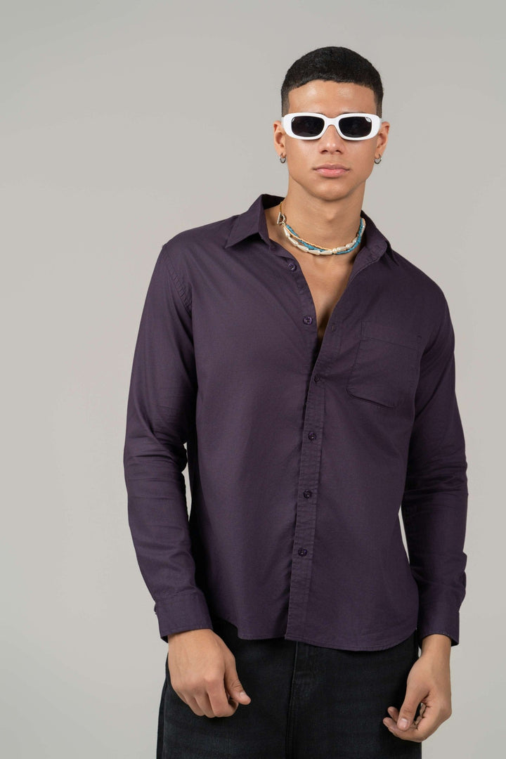 Purple Full Sleeve Cotton Shirt β Regular Fit - Gimaq - The magic shuffle!