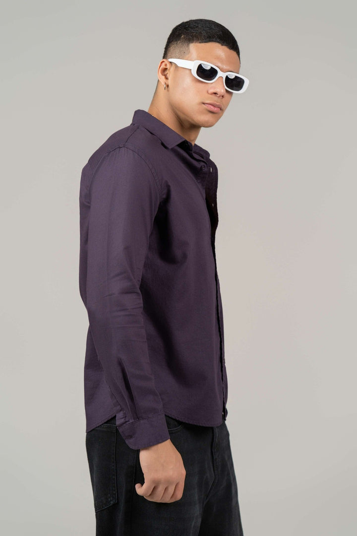 Purple Full Sleeve Cotton Shirt β Regular Fit - Gimaq - The magic shuffle!