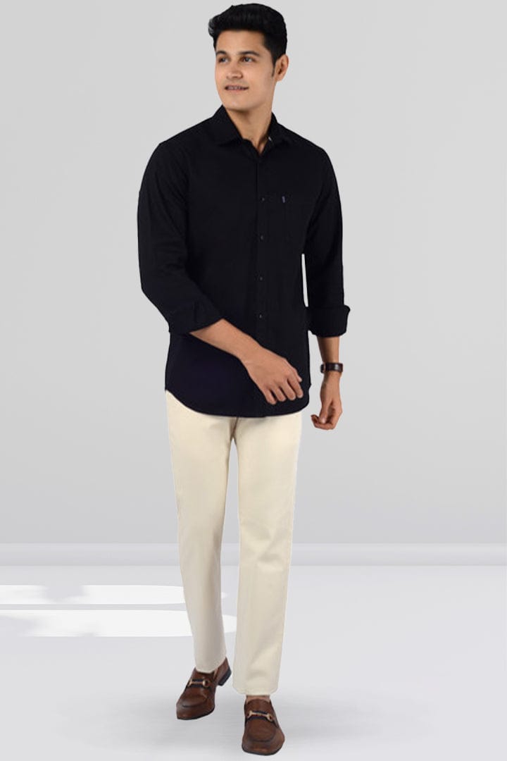 Slim Fit Full Sleeves Shirt - Black - Gimaq - The magic shuffle!