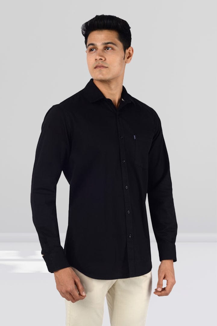 Slim Fit Full Sleeves Shirt - Black - Gimaq - The magic shuffle!