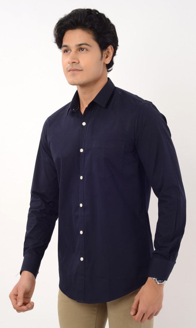 Slim Fit Full Sleeves Shirt - Dark Navy - Gimaq - The magic shuffle!