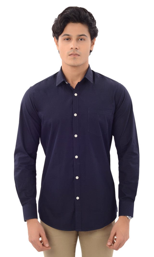 Slim Fit Full Sleeves Shirt - Dark Navy - Gimaq - The magic shuffle!