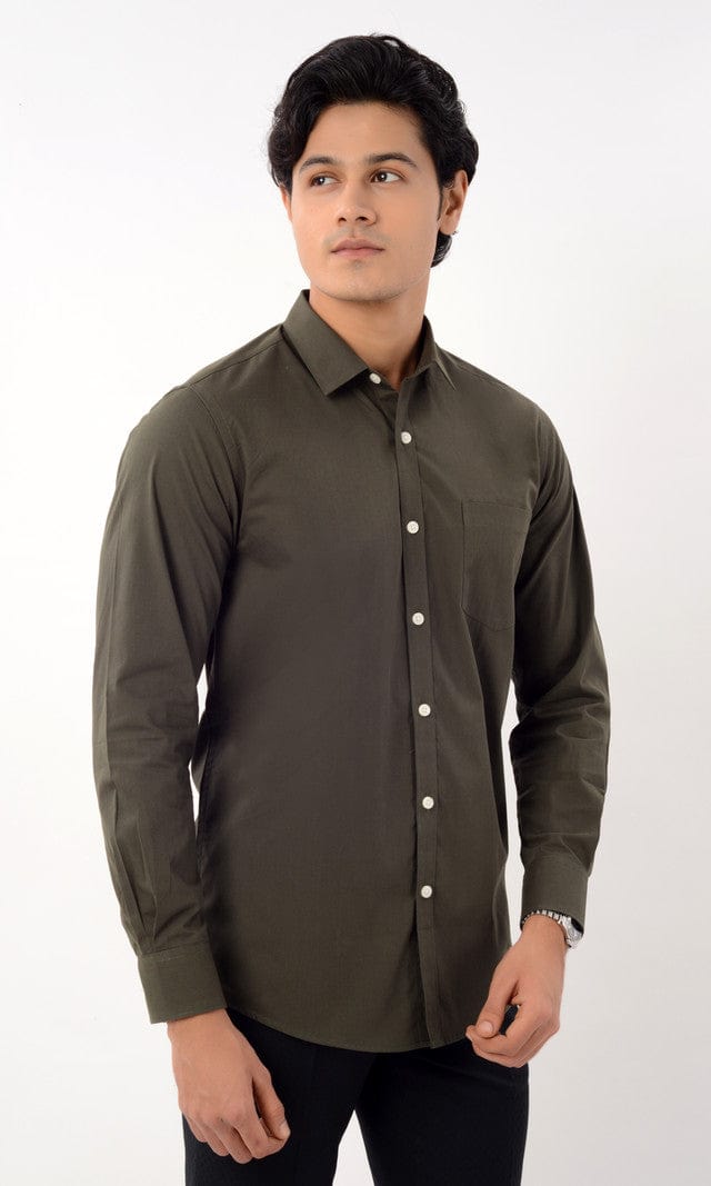 Slim Fit Full Sleeves Shirt - Green - Gimaq - The magic shuffle!