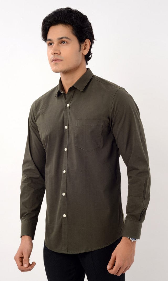 Slim Fit Full Sleeves Shirt - Green - Gimaq - The magic shuffle!