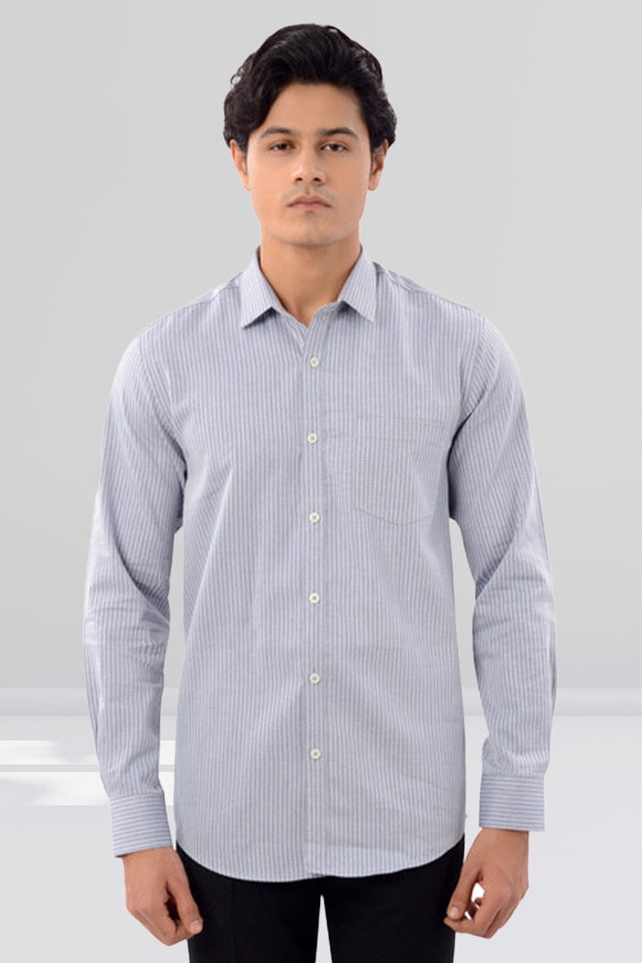 Slim Fit Full Sleeves Shirt - Light Grey - Gimaq - The magic shuffle!