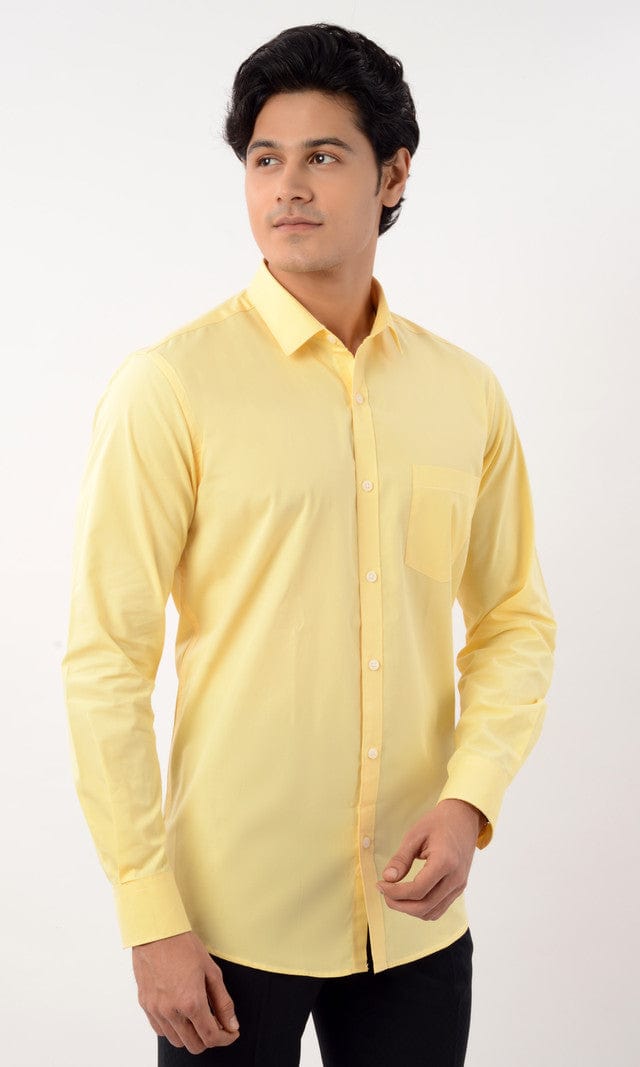 Slim Fit Full Sleeves Shirt - Yellow - Gimaq - The magic shuffle!