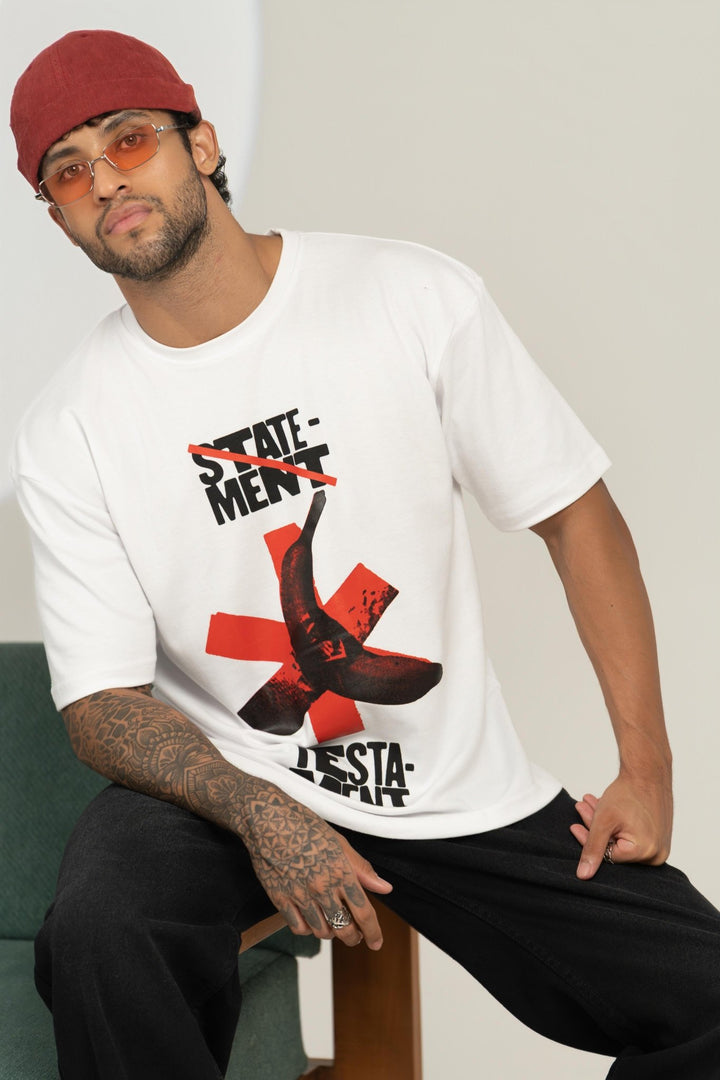 “STATEMENT TESTAMENT” Graphic T-Shirt – Men’s Oversized Streetwear Tee - Gimaq - The magic shuffle!
