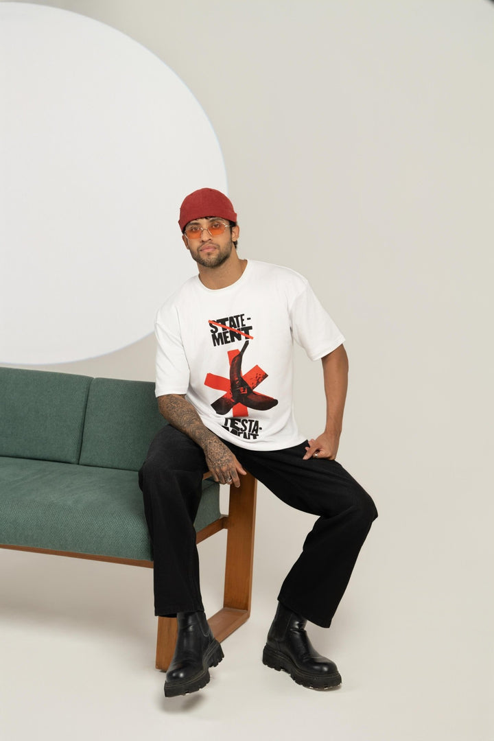“STATEMENT TESTAMENT” Graphic T-Shirt – Men’s Oversized Streetwear Tee - Gimaq - The magic shuffle!