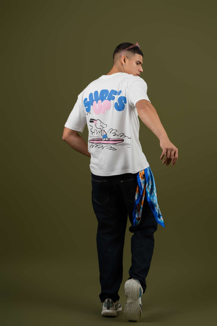 Surf’s Up Printed Oversized Tee – Brown - Gimaq - The magic shuffle!