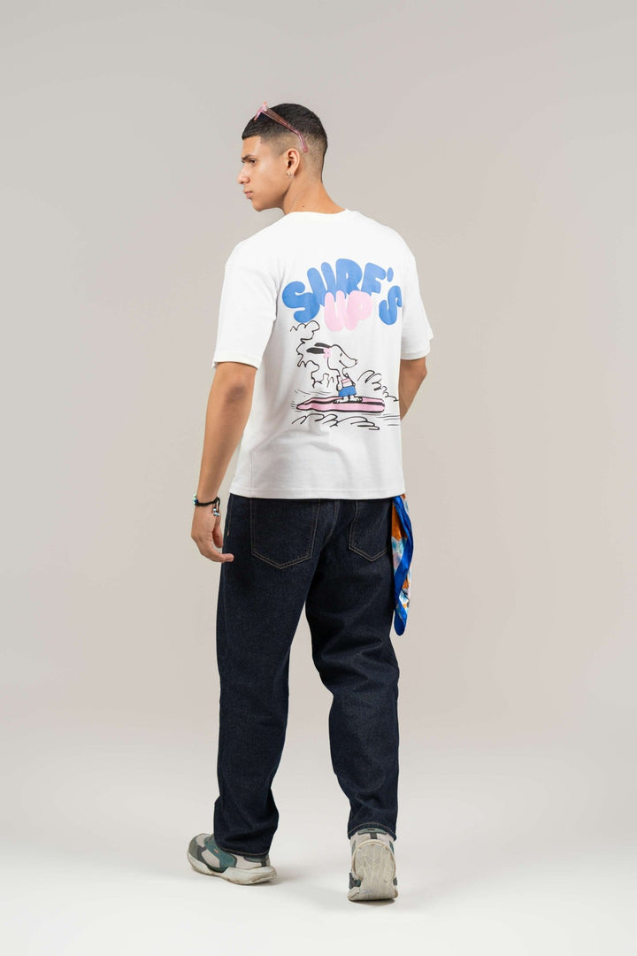 Surf’s Up Printed Oversized Tee – Brown - Gimaq - The magic shuffle!