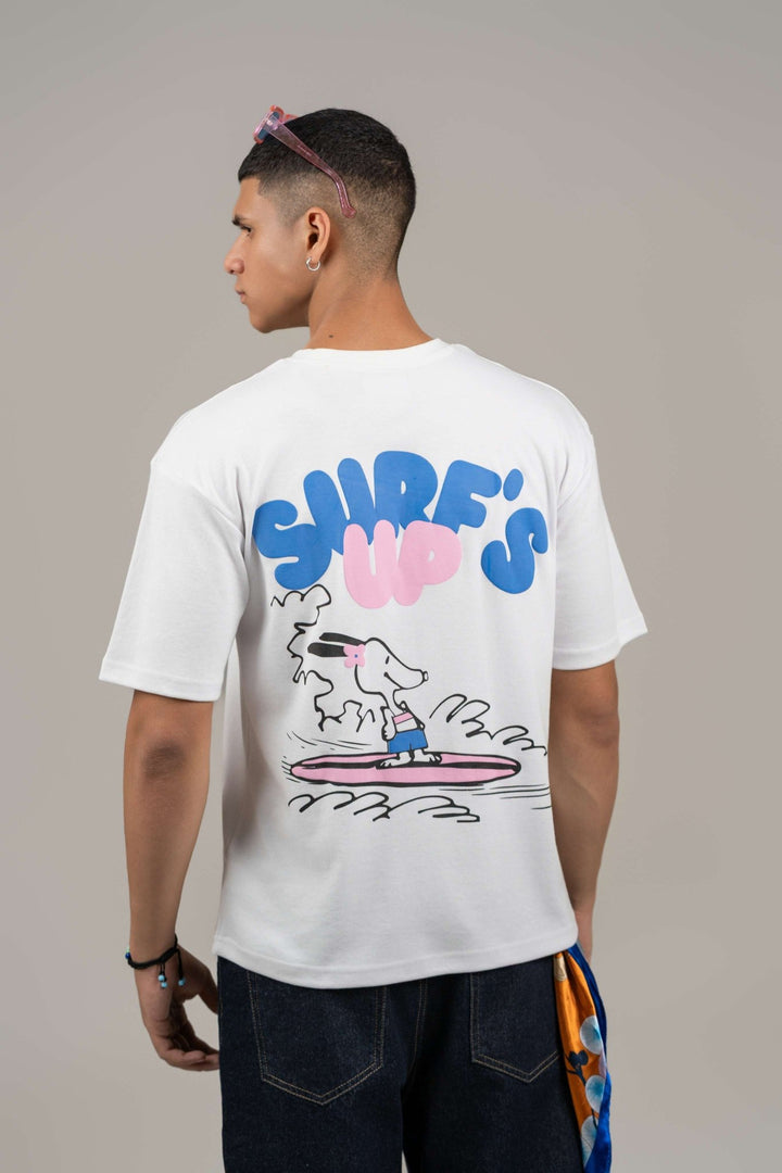 Surf’s Up Printed Oversized Tee – Brown - Gimaq - The magic shuffle!