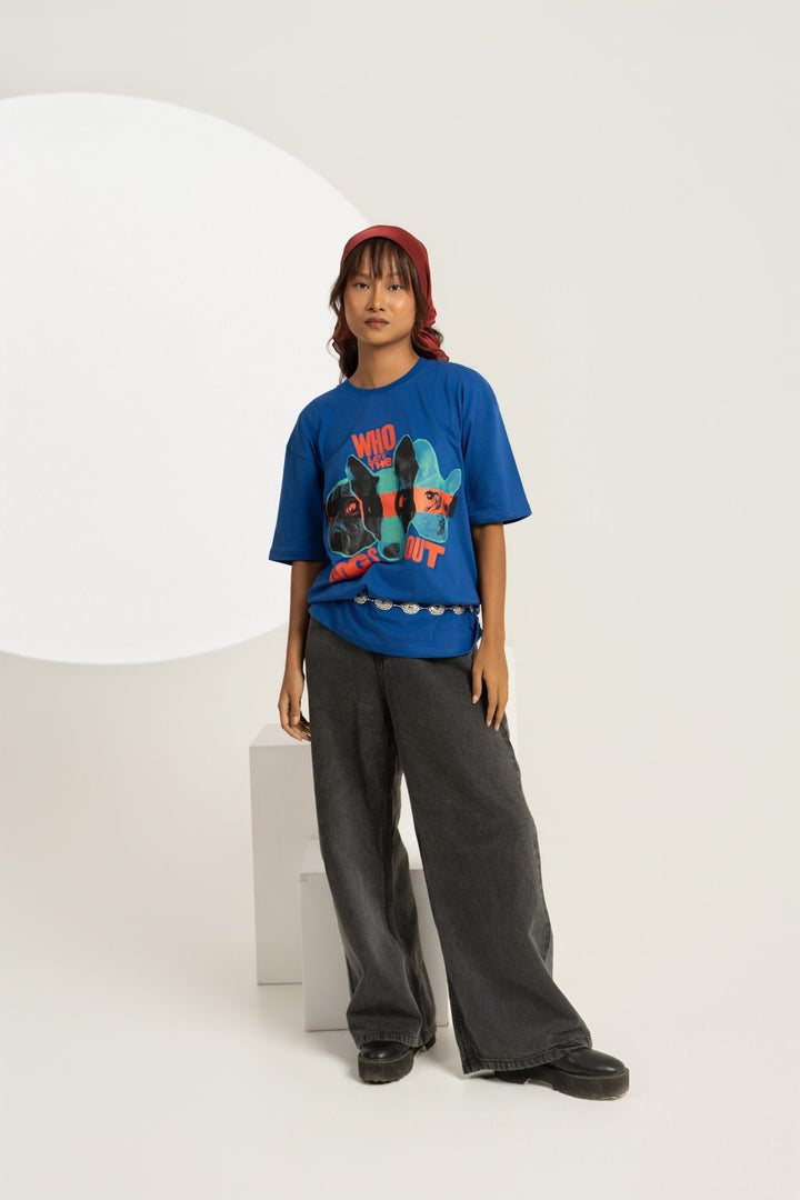 "Who Let the Dogs Out" Graphic Tee – Women's Oversized Streetwear T-Shirt - Gimaq - The magic shuffle!