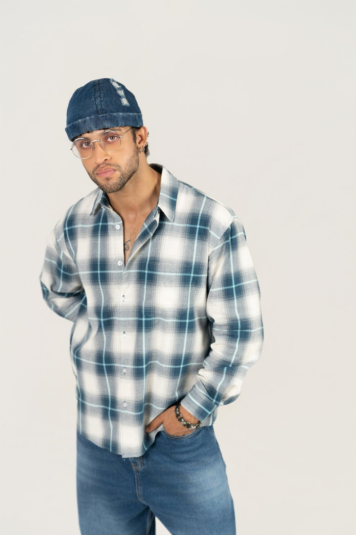 Blue Checkered Cotton Shirt – Full Sleeve, Regular Fit - Gimaq - The magic shuffle!